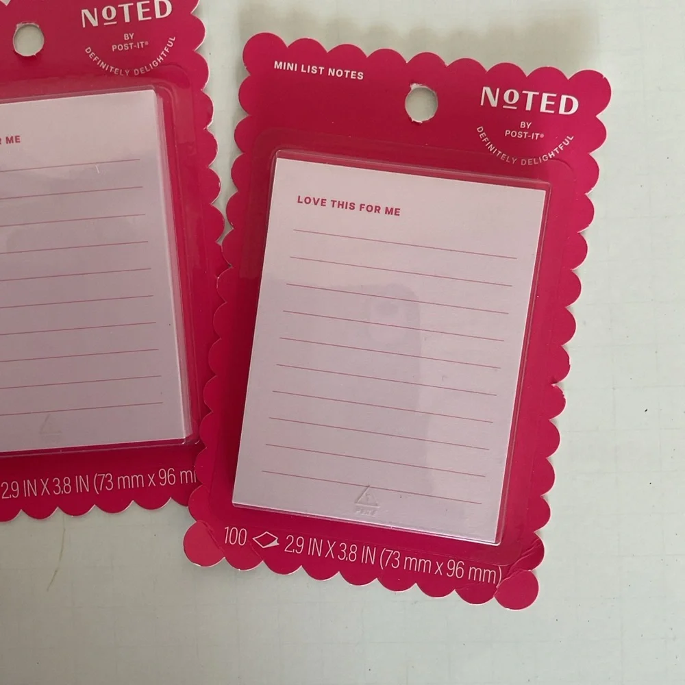 Noted by Post It Notes lot of 4 NWT Small List Pads